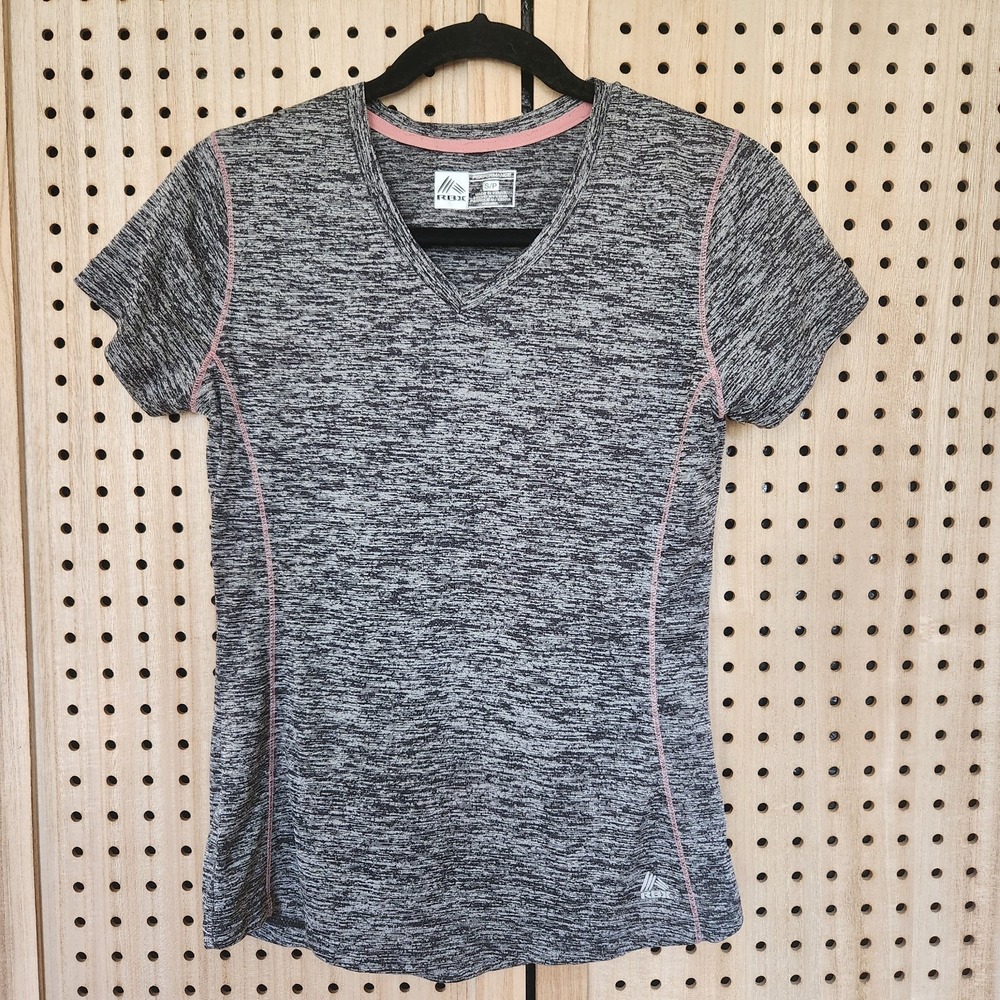RBX womens athletic top black grey with pink trim size Small‎ X Dri Workout
